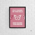 Pink Bold Retro Butterfly Motivational Quote Poster
