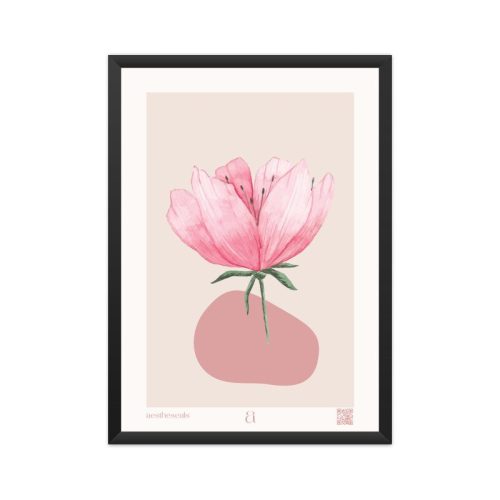 Cream And Soft Pink Watercolour Flower Print