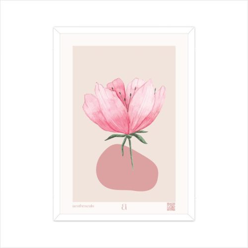 Cream And Soft Pink Watercolour Flower Print