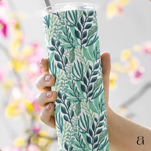 Serene Leaf Tumbler Water Bottle