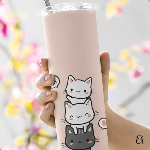 Pink Paws Paradise Tumbler Water Bottle by Aestheseals