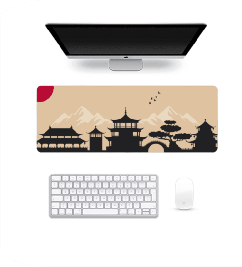 Illustrative Japanese Style Desk Mat