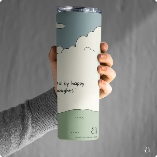 Green White Mountain Cloud Tumbler
