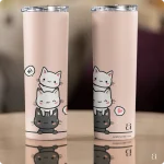 Pink Paws Paradise Tumbler Water Bottle