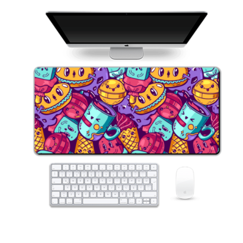 Shop Snack Attack Kawaii Desk Mat from Aestheseals