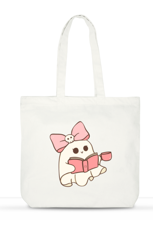 Ghostly Reader Large Tote Bag