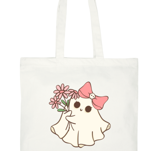 Enchanted Blossom Ghost Large Tote Bag from Aestheseals