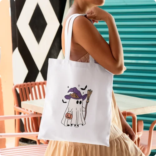 Halloween Ghost Large Tote Bag from Aestheseals