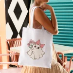 Whimsical Ghost Garden Large Tote Bag