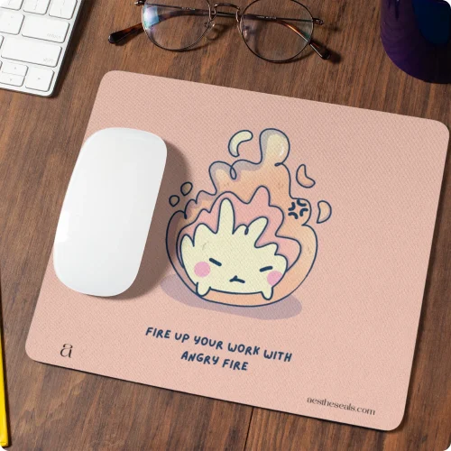 Angry Fire Mouse Pad