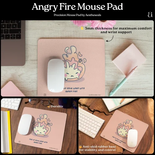 Angry Fire Aesthetic Mouse Pad from Aestheseals