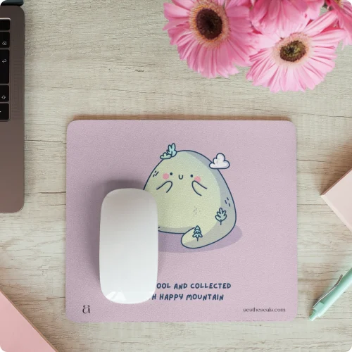 Happy Mountain Mouse Pad by Aestheseals