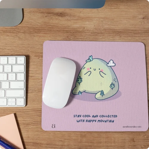 Happy Mountain Mouse Pad by Aestheseals