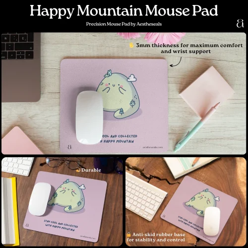 Happy Mountain Mouse Pad by Aestheseals