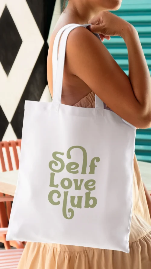 Self Love Club Large Tote Bag by Aestheseals