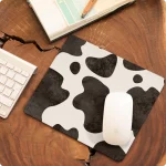 Monochrome Cow Print Mouse Pad