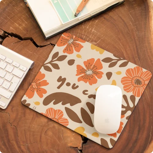 Blooming Confidence Floral Mouse Pad by Aestheseals