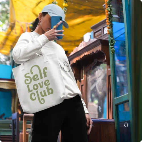 Self Love Club Aesthetic Tote Bag from Aestheseals