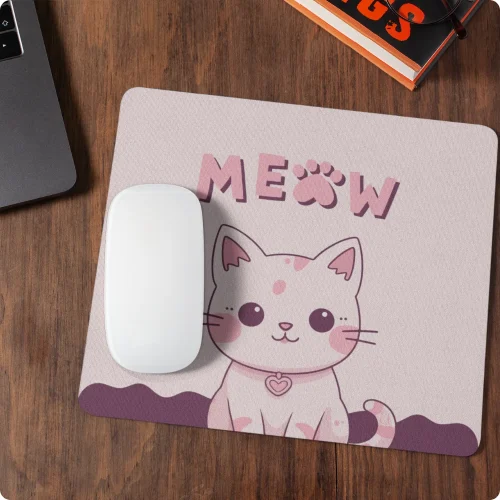 Pink Kitty 'Meow' Mouse Pad from Aestheseals