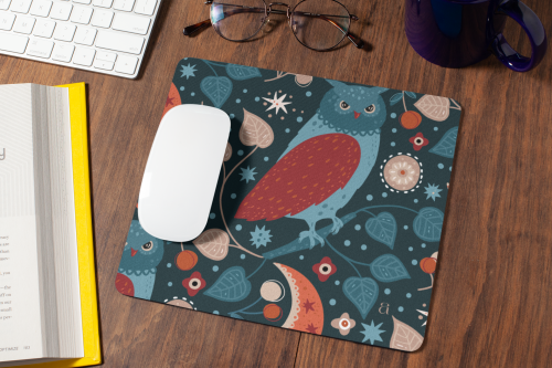 Nocturnal Wisdom Owl Mouse Pad