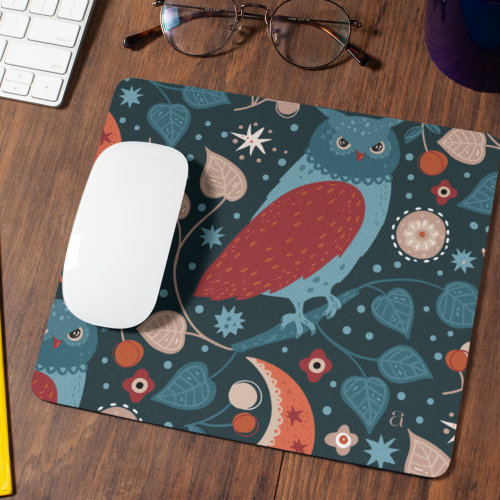 Nocturnal Wisdom Owl Mouse Pad from Aestheseals