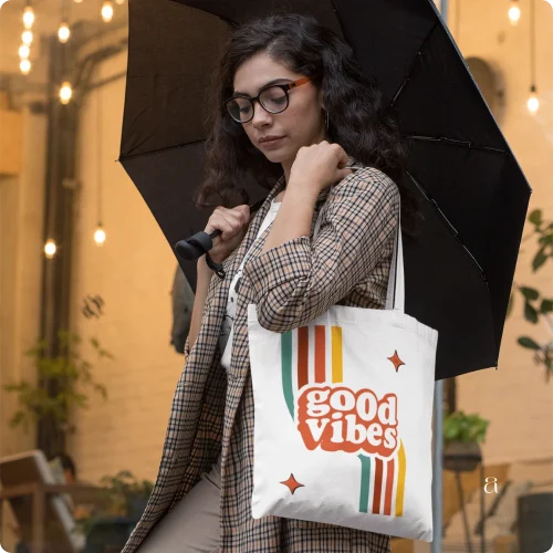 Good Vibes Canvas Tote Bag from Aestheseals