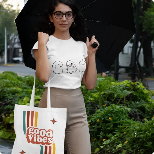 Good Vibes Canvas Tote Bag from Aestheseals