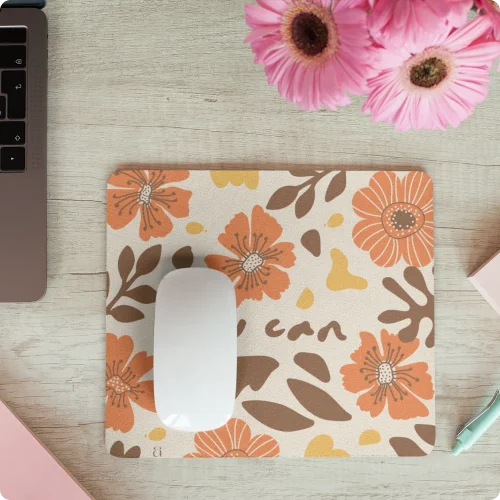 Blooming Confidence Floral Mouse Pad by Aestheseals